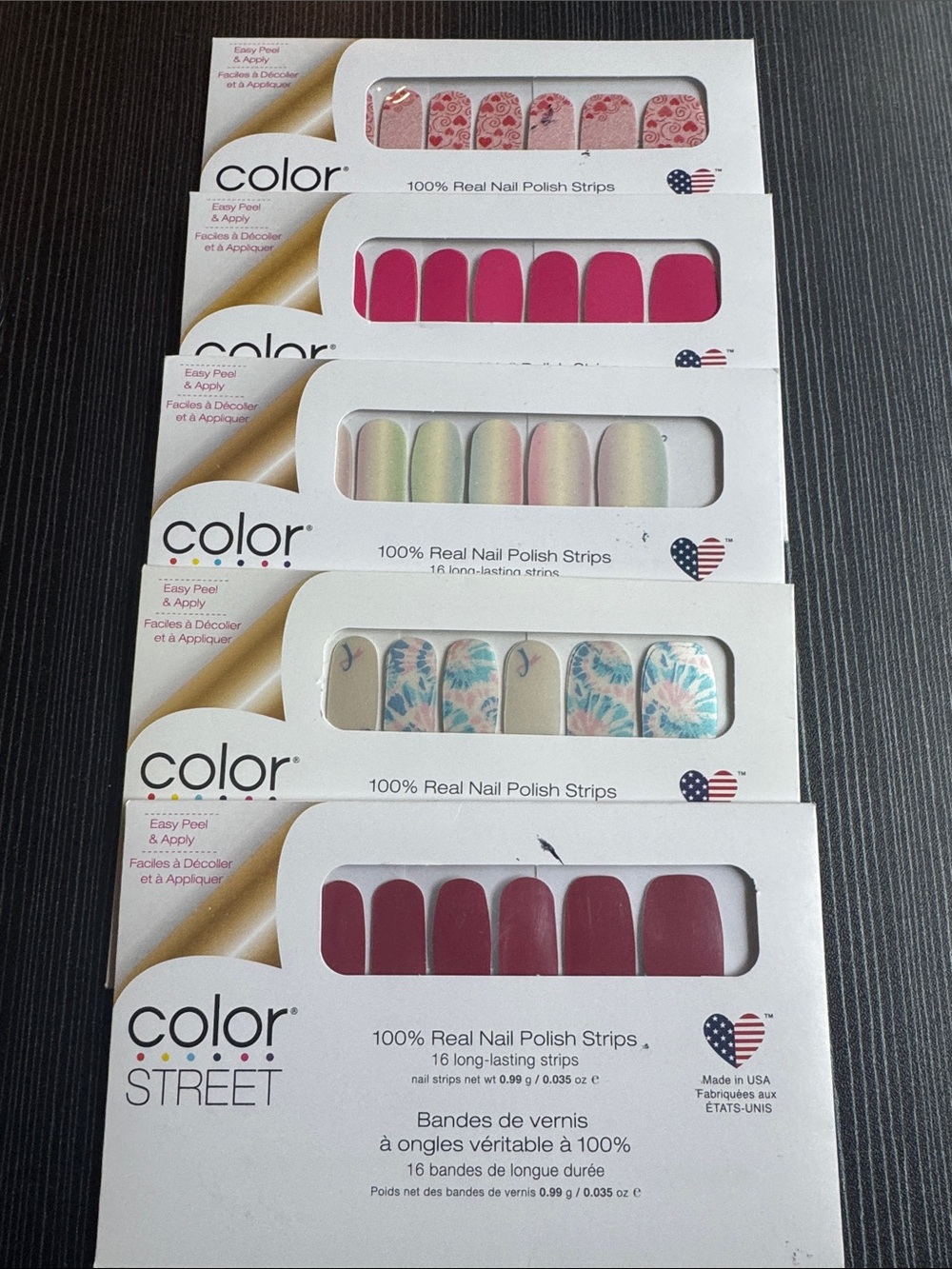 Color Street Assorted Pink, Coral, Cream & Blue Floral Nail Polish Strips